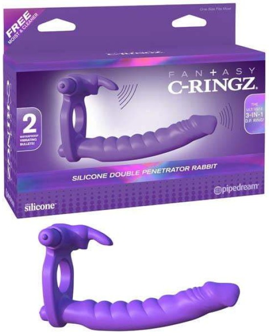 Fantasy C-ringz Silicone Double Penetrator Anal Rabbit