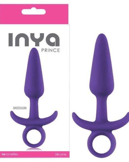 INYA Prince - Purple 5.1 Inch Medium Butt Plug with Ring Pull