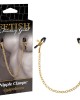 Fetish Fantasy Gold Chain Nipple Clamps - Gold Nipple Clamps with Chain