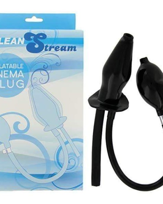 CleanStream Inflatable Enema Plug - Black Douche