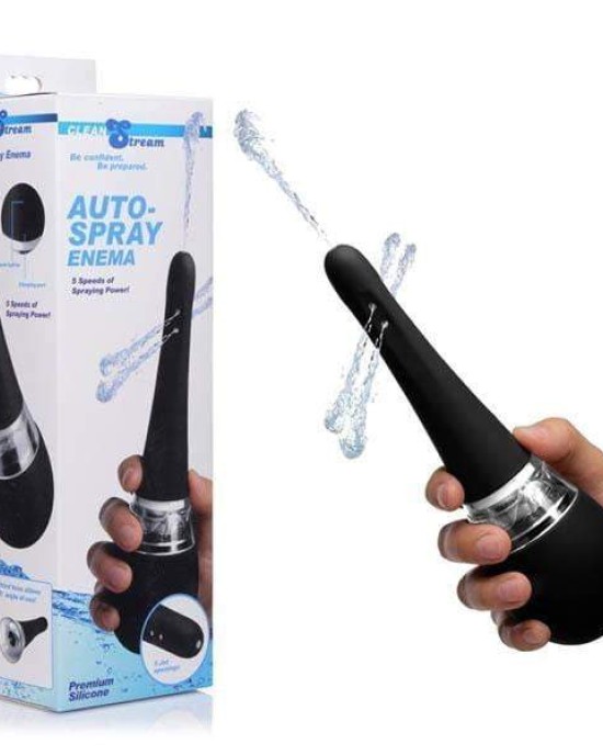 CleanStream Electric Auto-Spray Enema Bulb - Black USB Rechargeable Powered Douche