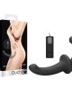 OUCH! Vibrating Silicone Strapless Strap-On - Black