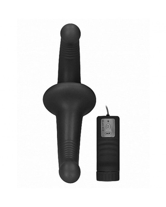 OUCH! Vibrating Silicone Strapless Strap-On - Black