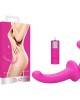 OUCH! Vibrating Silicone Strapless Strap-On - Pink