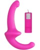 OUCH! Vibrating Silicone Strapless Strap-On - Pink