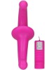 OUCH! Vibrating Silicone Strapless Strap-On - Pink