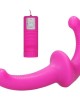 OUCH! Vibrating Silicone Strapless Strap-On - Pink