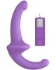 OUCH! Vibrating Silicone Strapless Strap-On - Purple