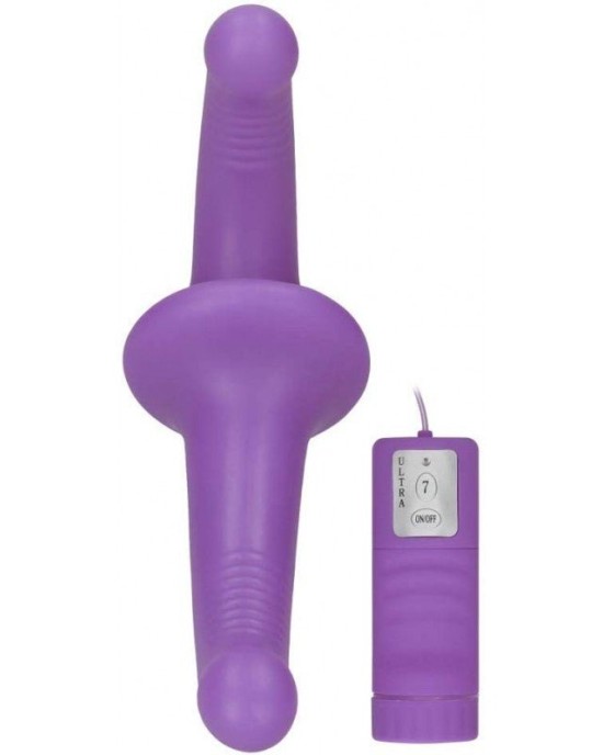 OUCH! Vibrating Silicone Strapless Strap-On - Purple