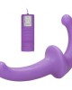 OUCH! Vibrating Silicone Strapless Strap-On - Purple