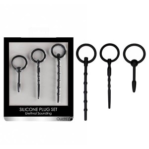 OUCH! Urethral Sounding Set - Black - Set of 3 Sizes