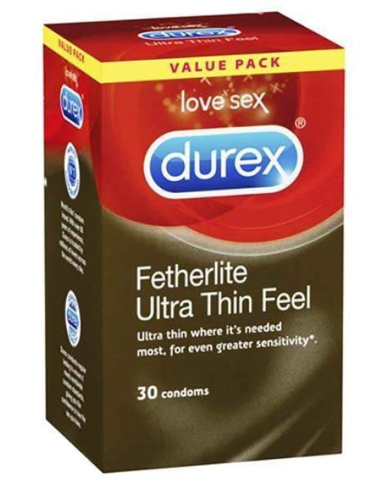 Durex Fetherlite Ultra Thin Feel Condoms - 30 Pack