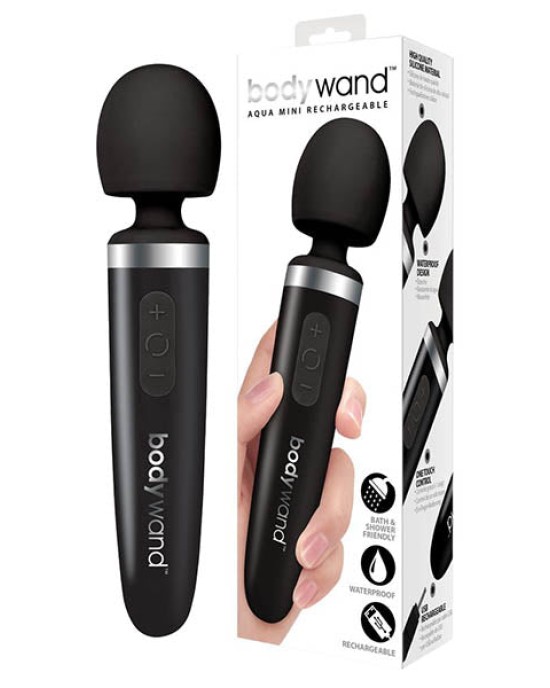 Bodywand Aqua Mini Rechargeable - Black USB Rechargeable Massager Wand