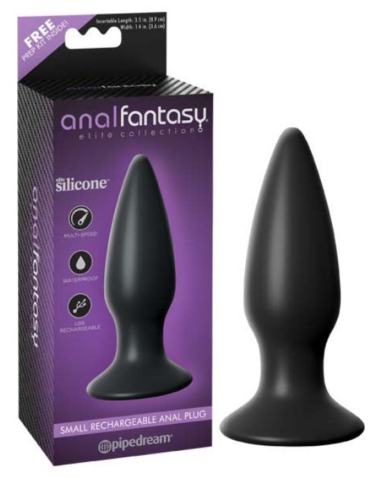 Anal Fantasy Elite Collection Small Vibrating Black Butt Plug