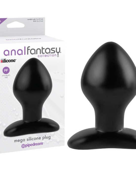 Anal Fantasy Collection Mega Silicone Plug - Black 12.5 cm (5'') Butt Plug