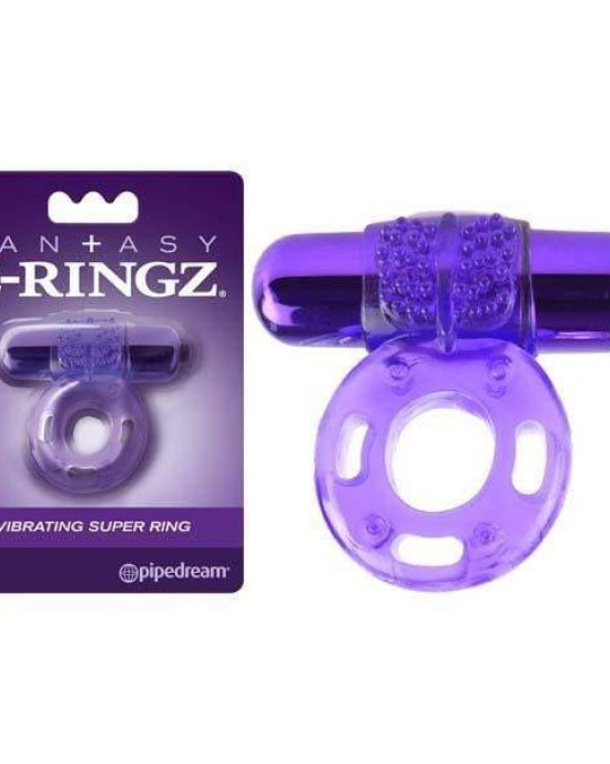 Fantasy C-Ringz Vibrating Super Ring - Purple Vibrating Cock Ring