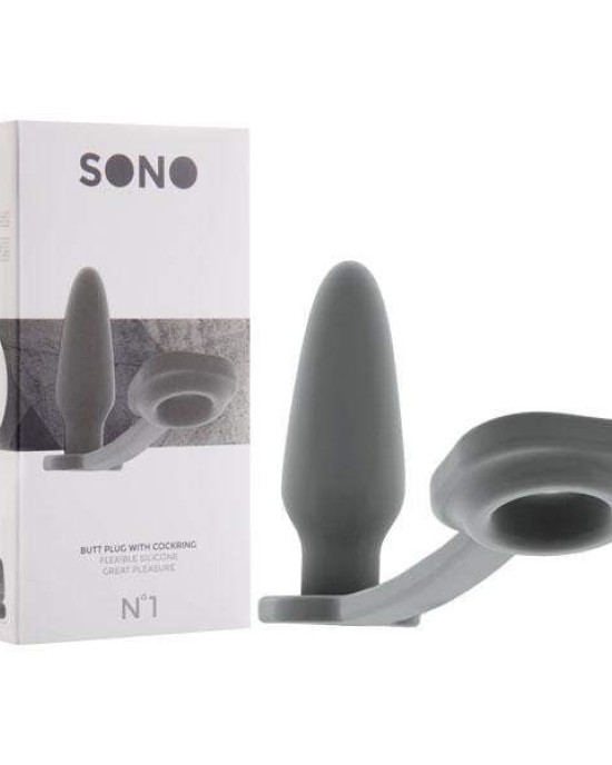 Sono No. 1 - Butt Plug With Cock Ring - Grey