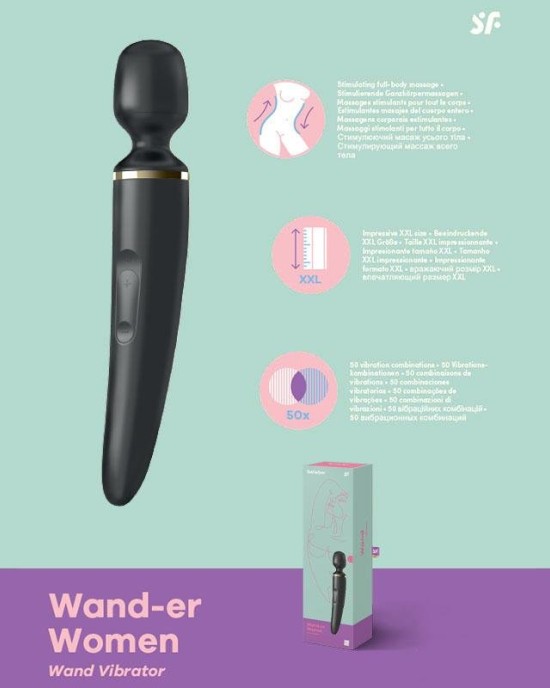 Satisfyer Wand-er Woman Vibrating Wand - Black