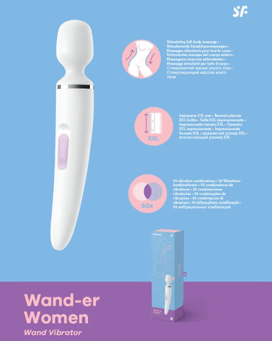 Satisfyer Wand-er Woman Vibrating Wand - White