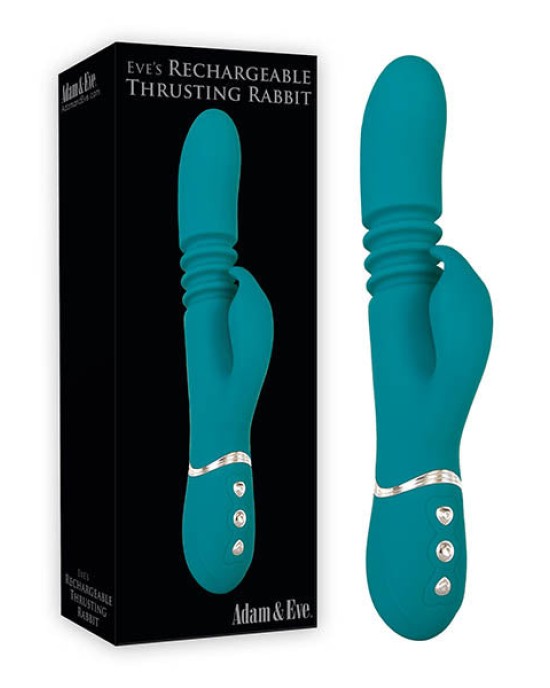 Adam & Eve Eve's Rechargeable Thrusting Rabbit - Green