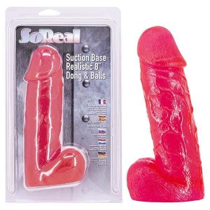 So Real Pink 8 Inch Dong with Suction Base