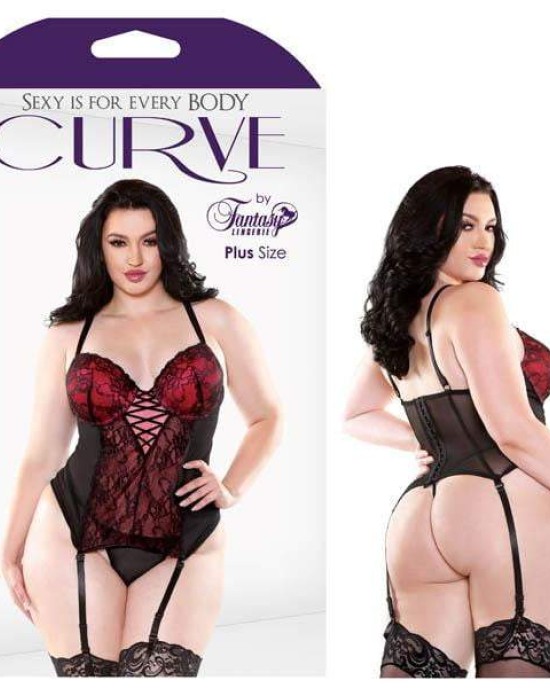 Curve Rosita Contour Red/Black Cup Bustier & G-String - 1X/2X