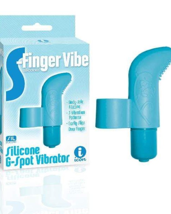 The 9's Blue S-Finger Vibe Stimulator