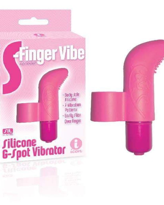 The 9's Pink S-Finger Vibe Stimulator