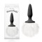 Black Mini Butt Plug with White Bunny Tail