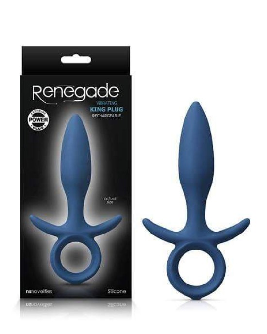 Renegade King Blue Small Vibrating Butt Plug