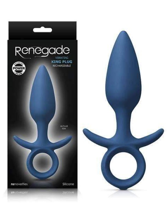 Renegade King Blue Medium Vibrating Butt Plug