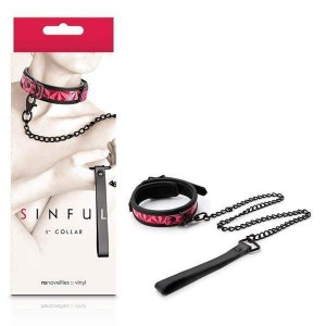 Sinful 1'' Pink Adjustable Collar