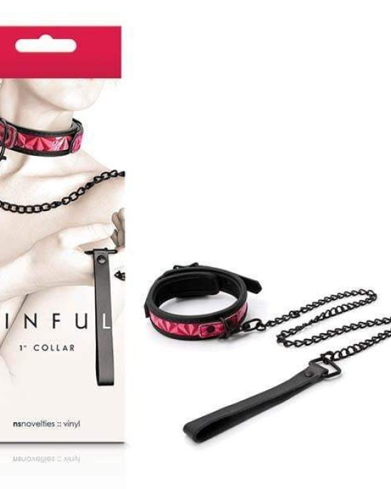 Sinful 1'' Pink Adjustable Collar