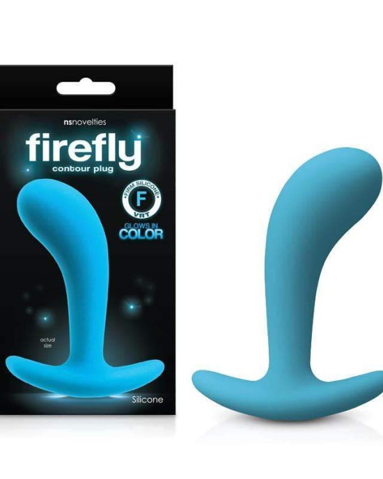 Firefly Contour Plug - Glow in Dark Large Blue Butt Plug