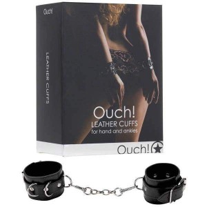 Ouch Leather Black Restraint Cuffs