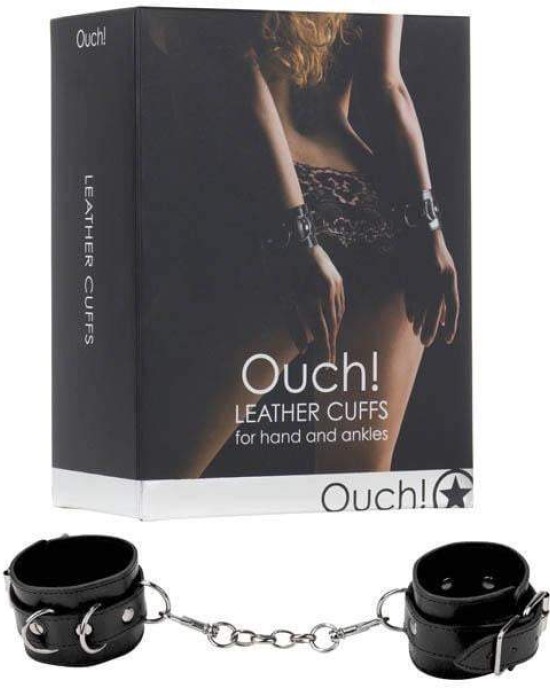 Ouch Leather Black Restraint Cuffs