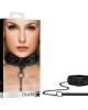 Ouch! Luxury Black Collar with Leash