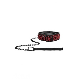 Ouch! Luxury Burgundy Collar with Leash