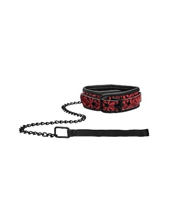 Ouch! Luxury Burgundy Collar with Leash