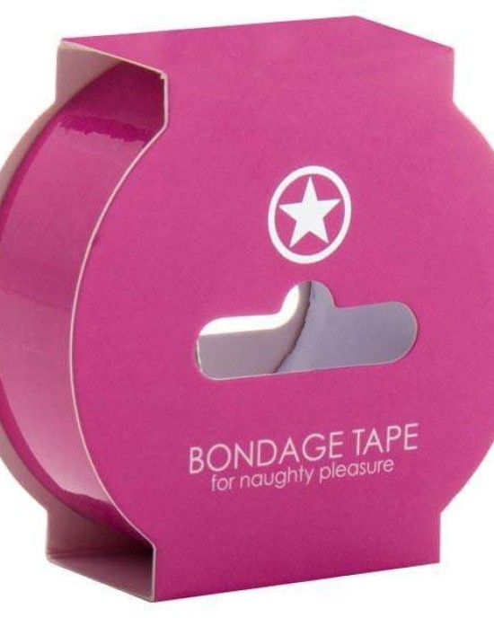 Ouch! Non Sticky Pink Bondage Tape - 17.5mtrs