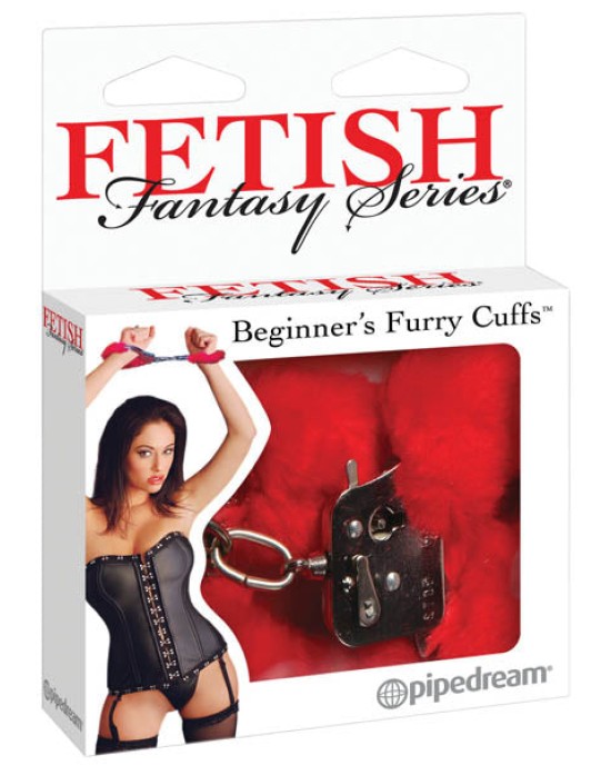 Fetish Fantasy Series Beginner's Red Furry Cuffs