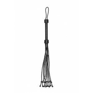 Ouch! Pain Short Leather Braided Black Flogger