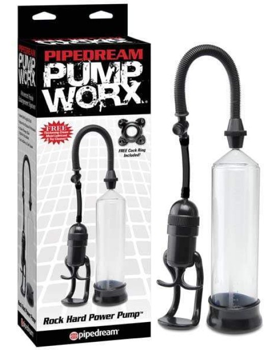 Pump Worx Rock Hard Penis Power Pump - Clear/Black