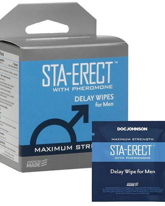 Sta-Erect Delay Wipes for Men - 10 Pack