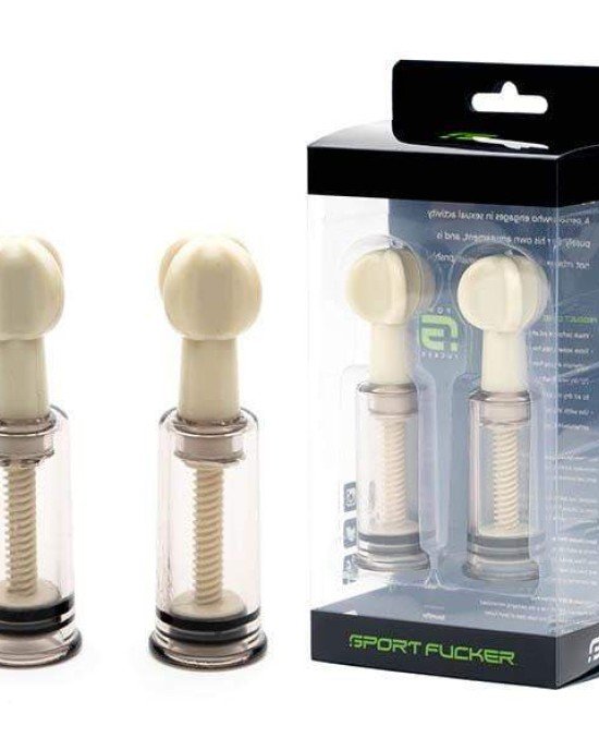 Sport Fucker Twist And Suck Clear Nipple Suckers - Set of 2