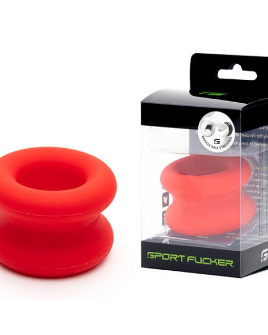 Sport Fucker Red Muscle Ball Stretcher Ring