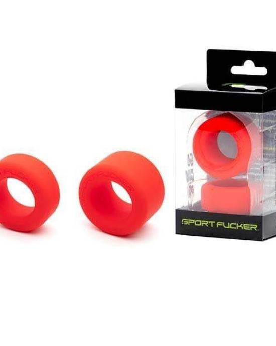 Sport Fucker Red Nutt Job Cock Ring Set