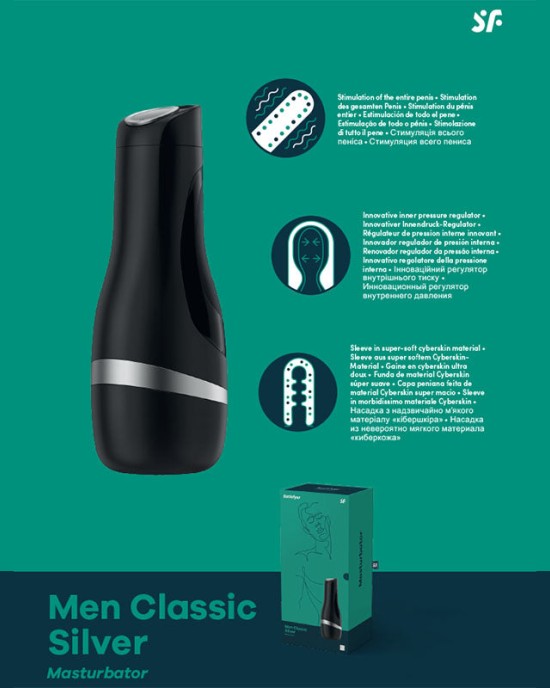 Satisfyer Men Classic Black/Silver Stroker