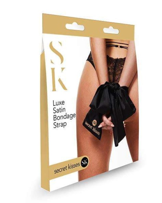 Secret Kisses Luxe Black Satin Bondage Strap Restraint