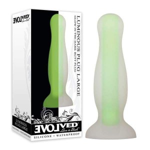 Evolved Luminous Large Dark Green Glow In Dark Butt Plug